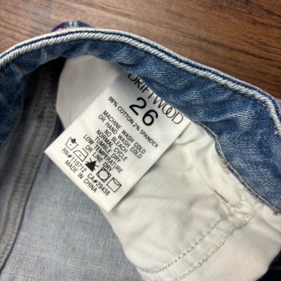 Driftwood Jackie Skinny Jeans Light Wash rainbow stripe Women’s Size 26 - Picture 6 of 11